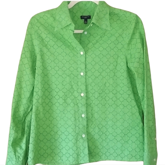 Talbots Tops - Talbots women's vibrant green cotton button-down shirt